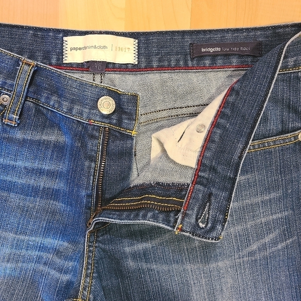 Paper Denim & Cloth Jeans Bridgette Low Rise Bootcut Wide Leg Medium Wash Baggy - Picture 7 of 11